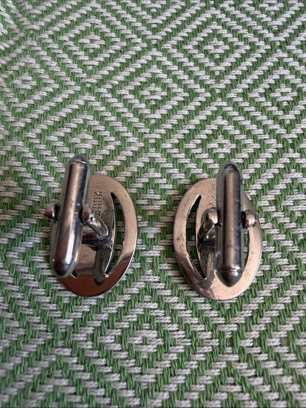 Men's Silver Oval Cufflinks - Classic Metal Finish
